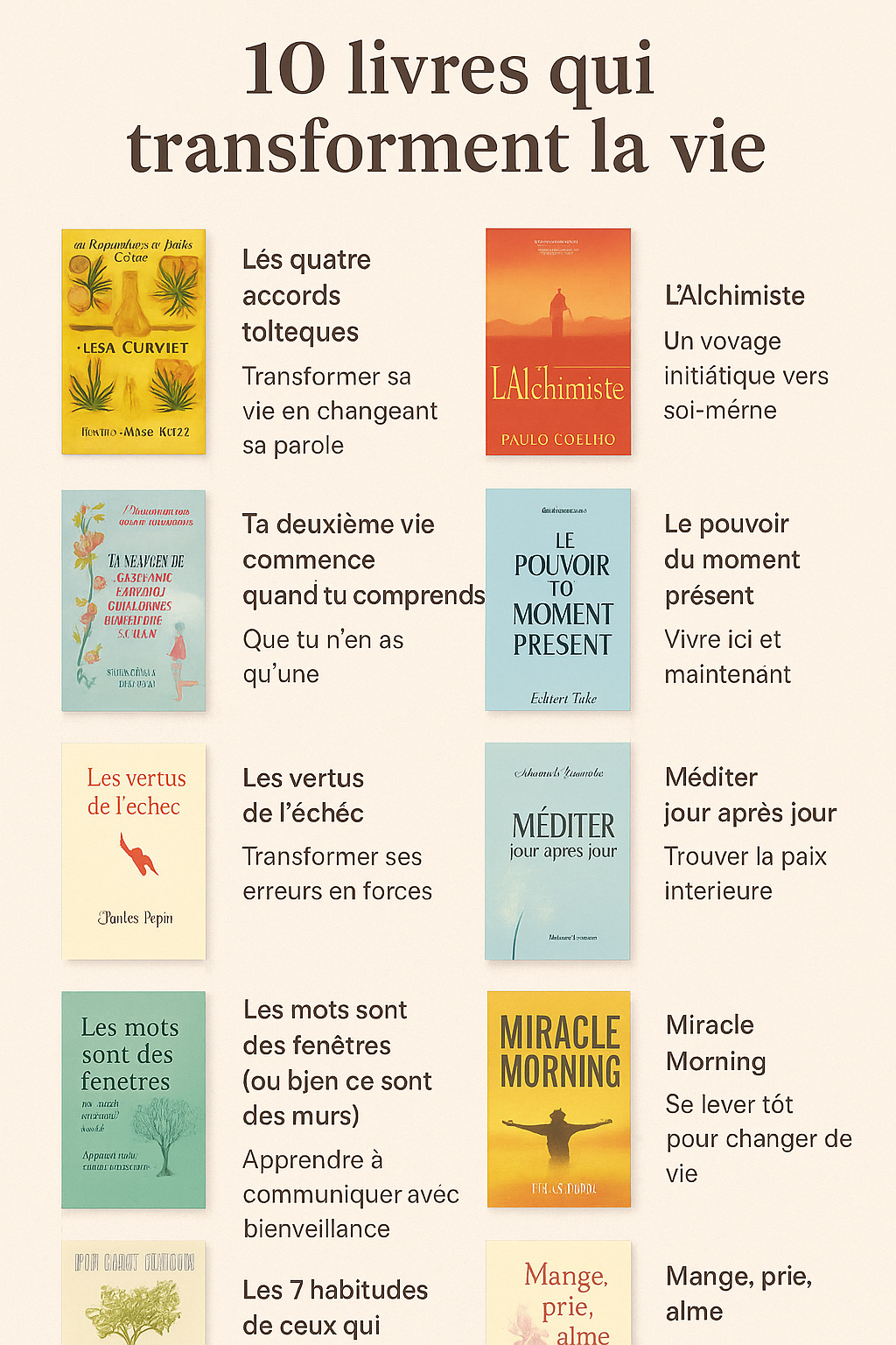 10 livres qui transforment la vie : ces lectures qui changent tout