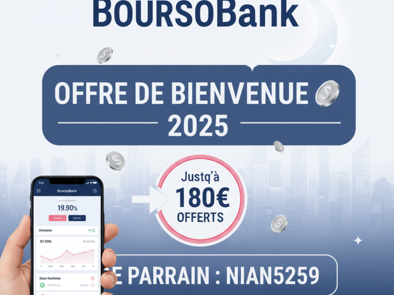 BoursoBank offre de bienvenue : comment toucher jusqu’à 180 € en 2026 avec le code parrain&nbsp;NIAN5259