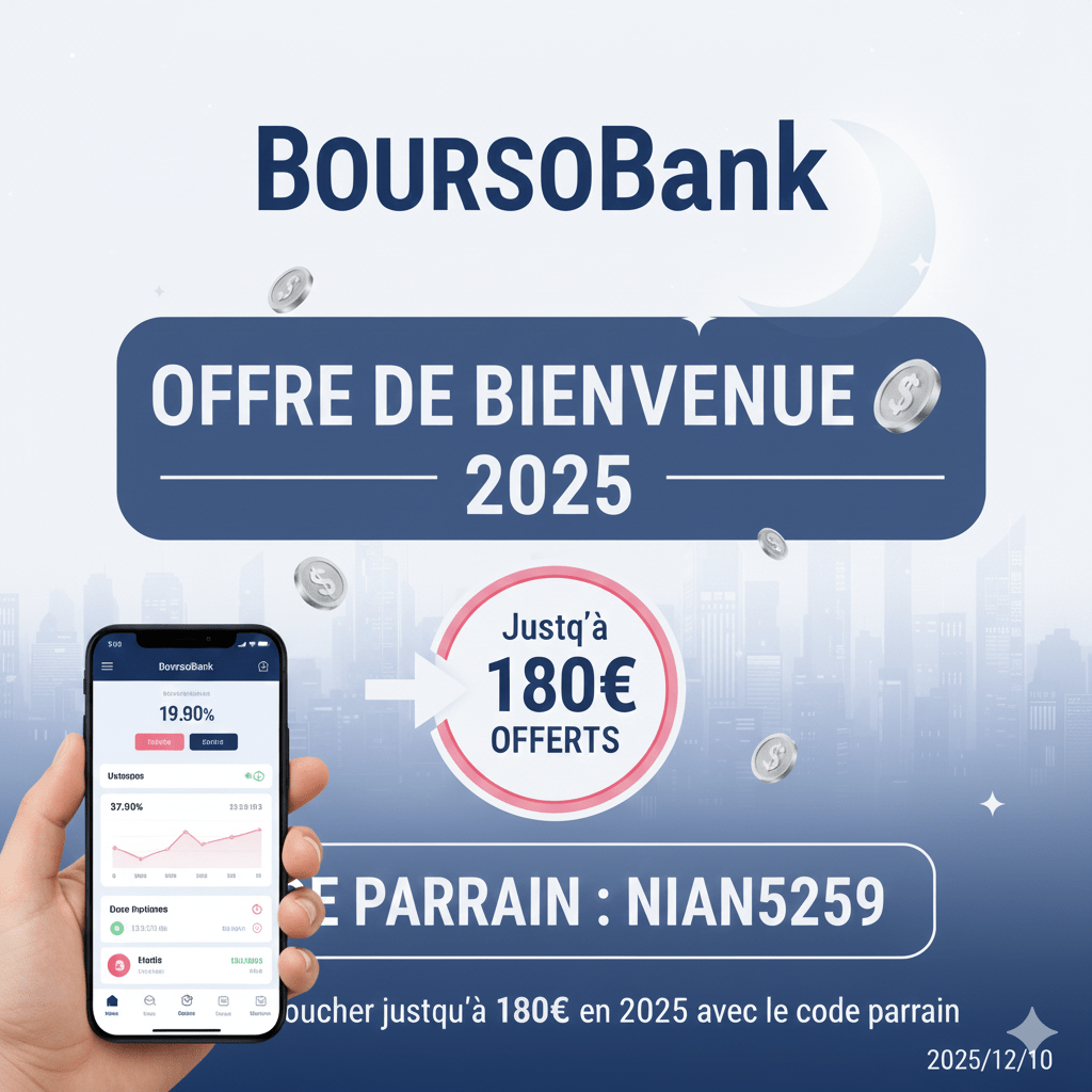 BoursoBank offre de bienvenue : comment toucher jusqu’à 180 € en 2025 avec le code parrain&nbsp;NIAN5259