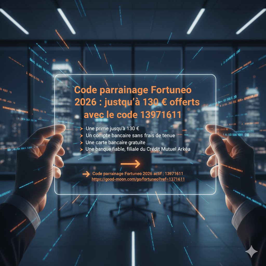 Code parrainage Fortuneo 2026 : jusqu’à 130 € offerts avec le code 13971611