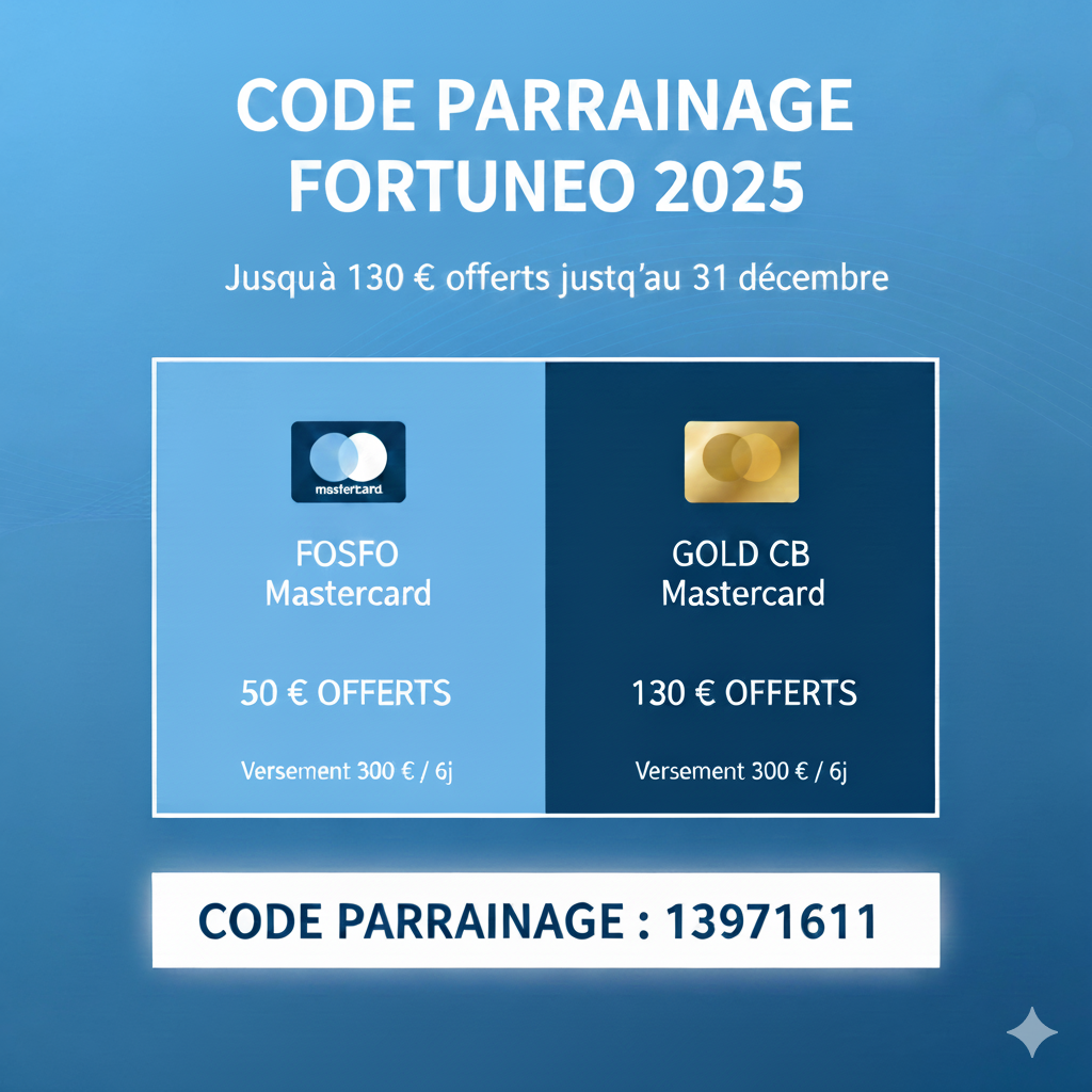Code parrainage Fortuneo 2026 : De 50 € à 130 € jusqu’au 31 décembre 2026 avec le code parrainage Fortuneo 13247314