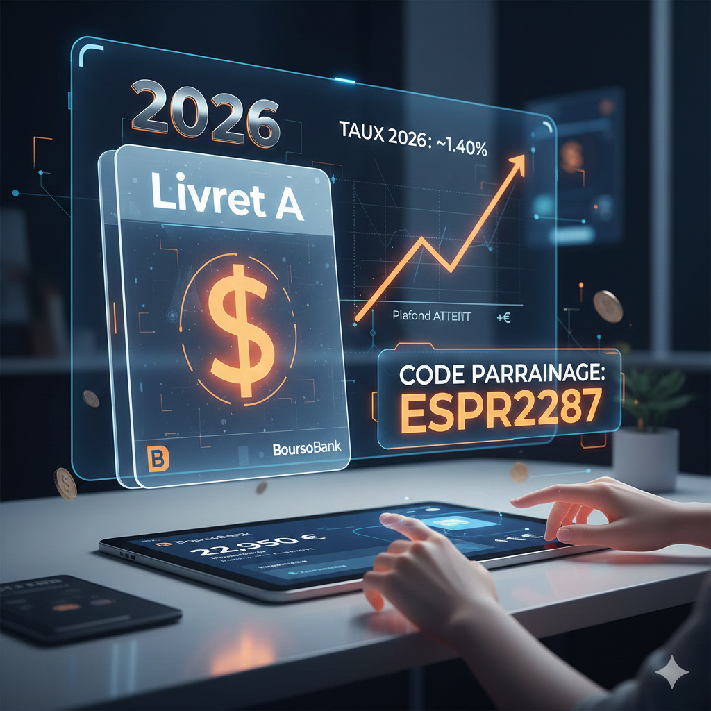 Livret A Boursorama : Guide complet pour épargner en 2026 avec le code parrainage ESPR2287
