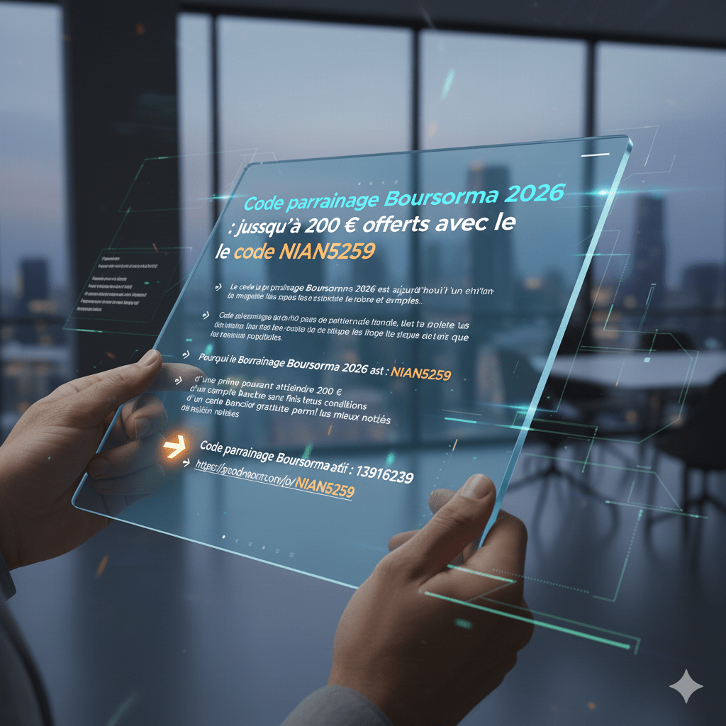 Code parrainage Boursorama 2026 : jusqu’à 200 € offerts avec le code NIAN5259