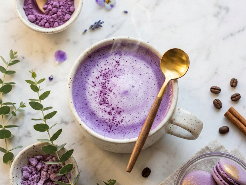 Ube latte : la boisson violette tendance qui va révolutionner vos pauses&nbsp;gourmandes