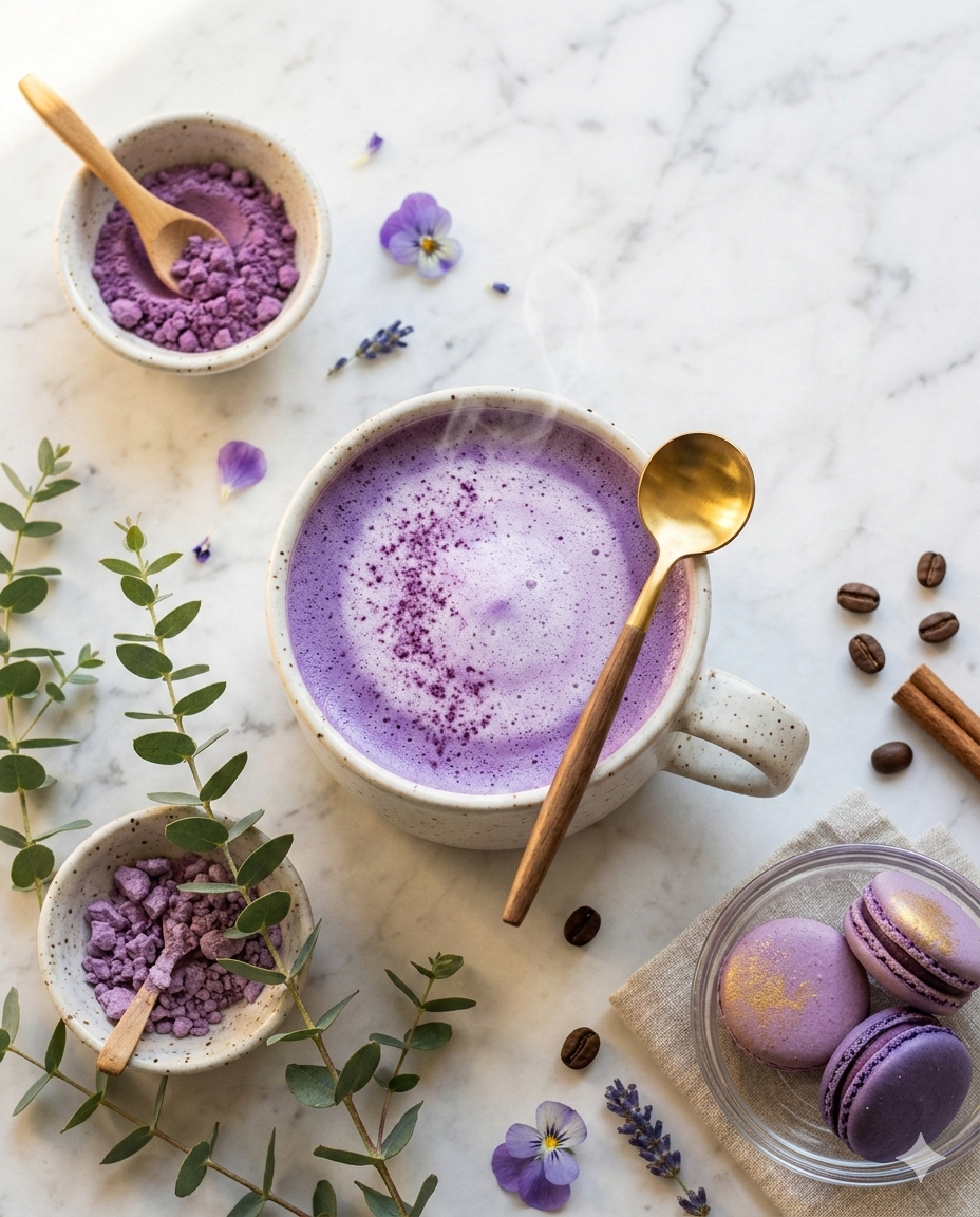 Ube latte : la boisson violette tendance qui va révolutionner vos pauses&nbsp;gourmandes