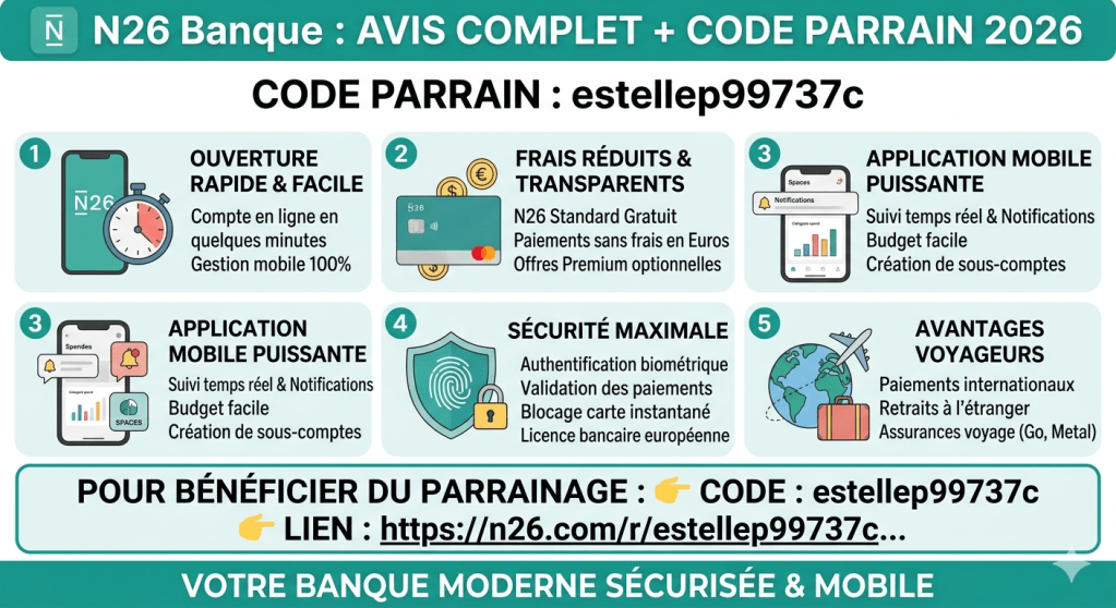 N26 banque : avis complet + code parrain N26&nbsp;estellep99737c