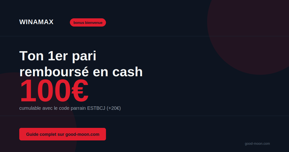 Winamax Bonus Bienvenue : jusqu&rsquo;à 100€ cumulable